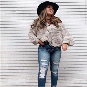 BKE distressed Sweater Cardigan